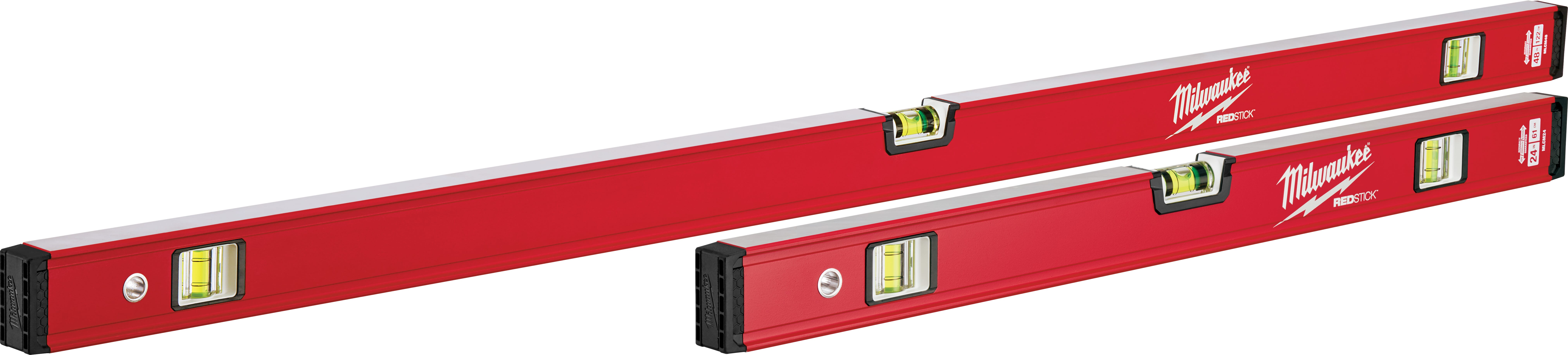 Milwaukee® REDSTICK™ MLCMS48 Compact Box Level, 48 in L, 3 Vials, Metal/Polymer, (1) Level/(2) Plumb Vial Position, 0.0005 in Accuracy